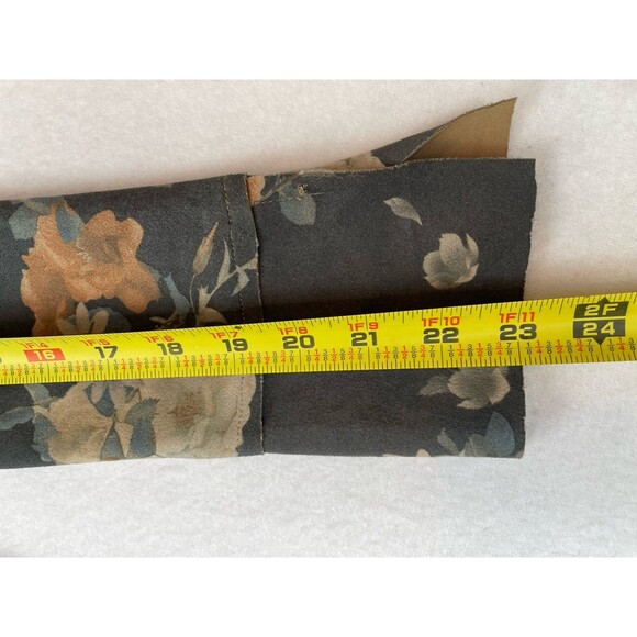 AND Longsleeve Mini Gray Floral Print Shift Dress Faux Suede Fall 90’s-8 - Picture 8 of 13